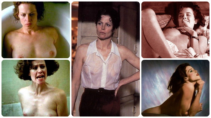 Splitterfasernackt: Sigourney Weaver beim Fotoshooting.